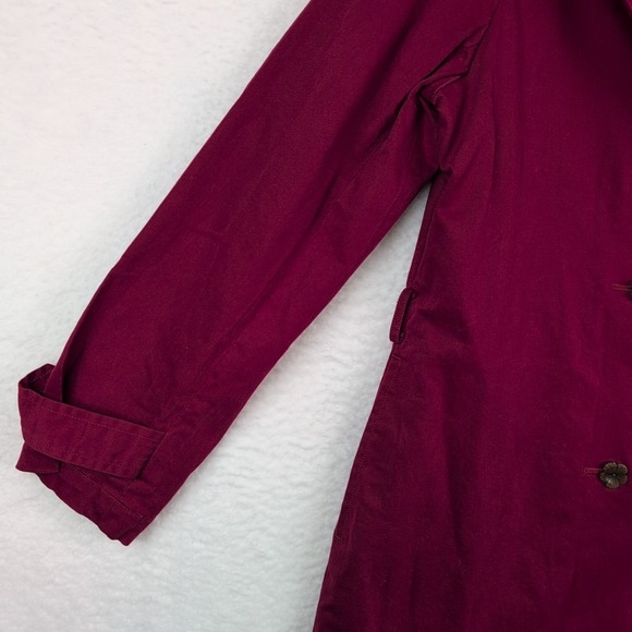 Tommy Bahama Women's Stretch Short Trench Coat Size Large Italian Fabric Maroon - Picture 2 of 9